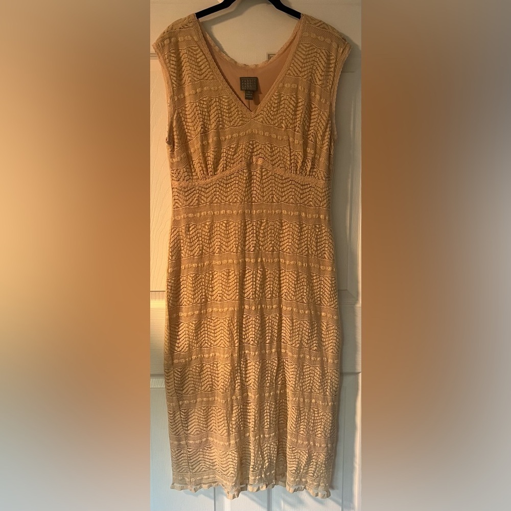 Rabbit Rabbi Rabbit Designs Cream With Blush Pink Embroidered Sleeveless Dress